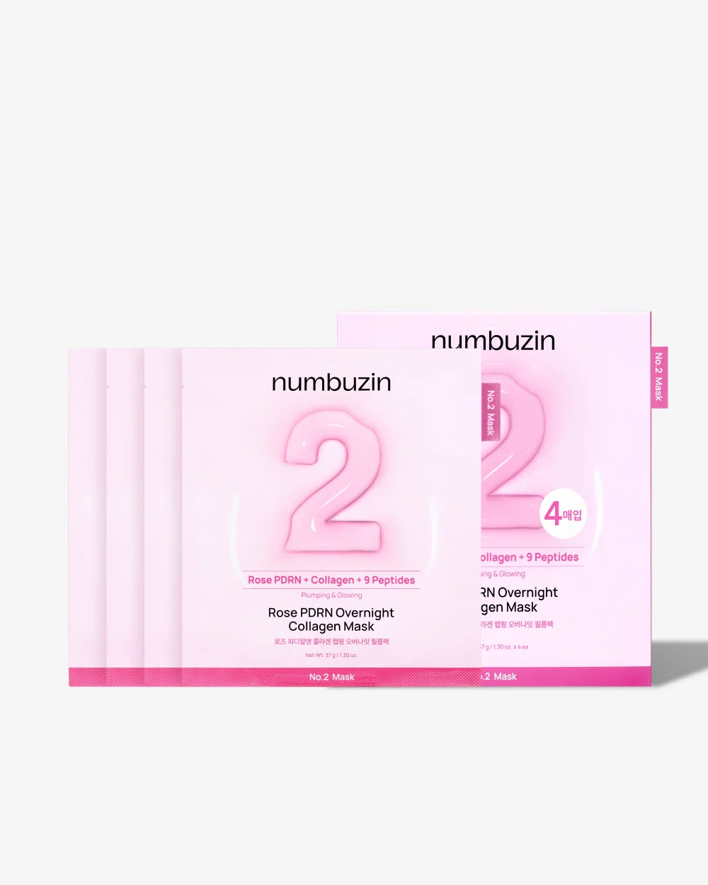 No.2 Rose PDRN Overnight Collagen Mask (4 Masks)